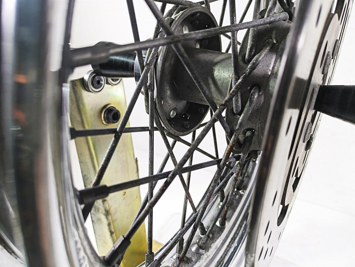 2002 Harley FLSTC Softail Heritage 16x3 Front Wheel Rim Rotor & Cover 43085-97 {{ shop.shopifyCountryName }} - Mototech271
