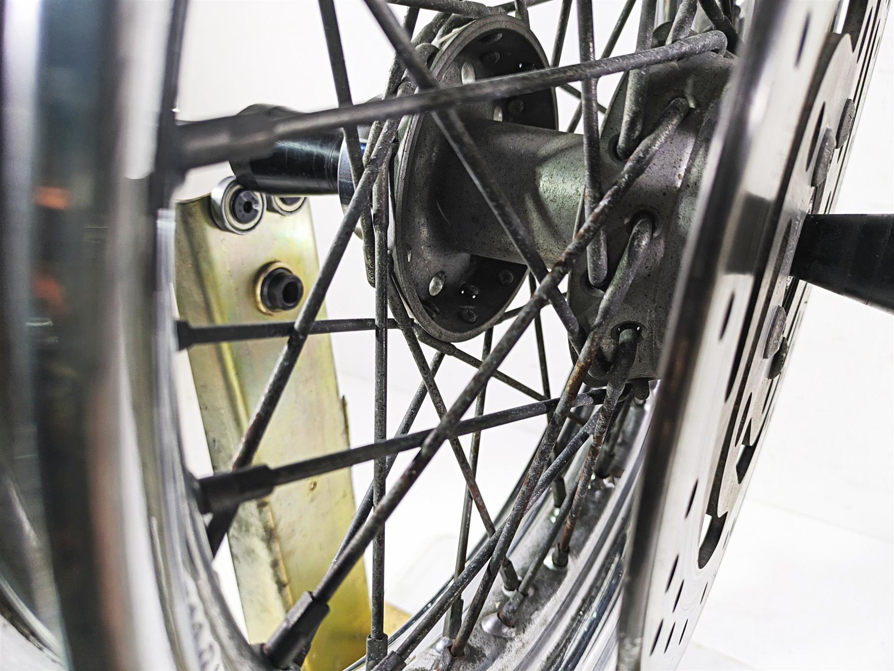 2002 Harley FLSTC Softail Heritage 16x3 Front Wheel Rim Rotor & Cover 43085-97 {{ shop.shopifyCountryName }} - Mototech271