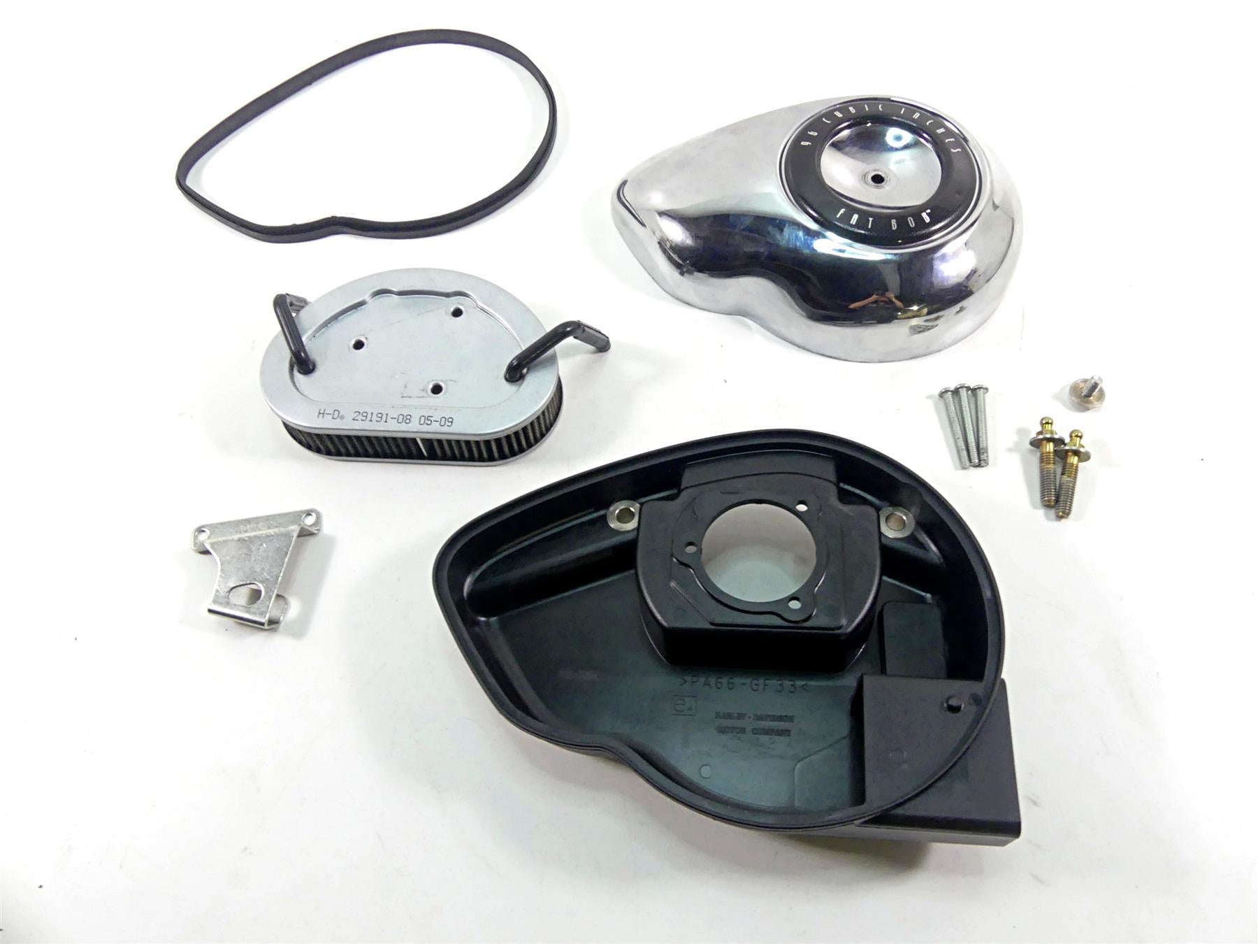 2010 Harley FXDF Dyna Fat Bob Air Box Cleaner Breather Filter & Cover 29182-08A | Mototech271