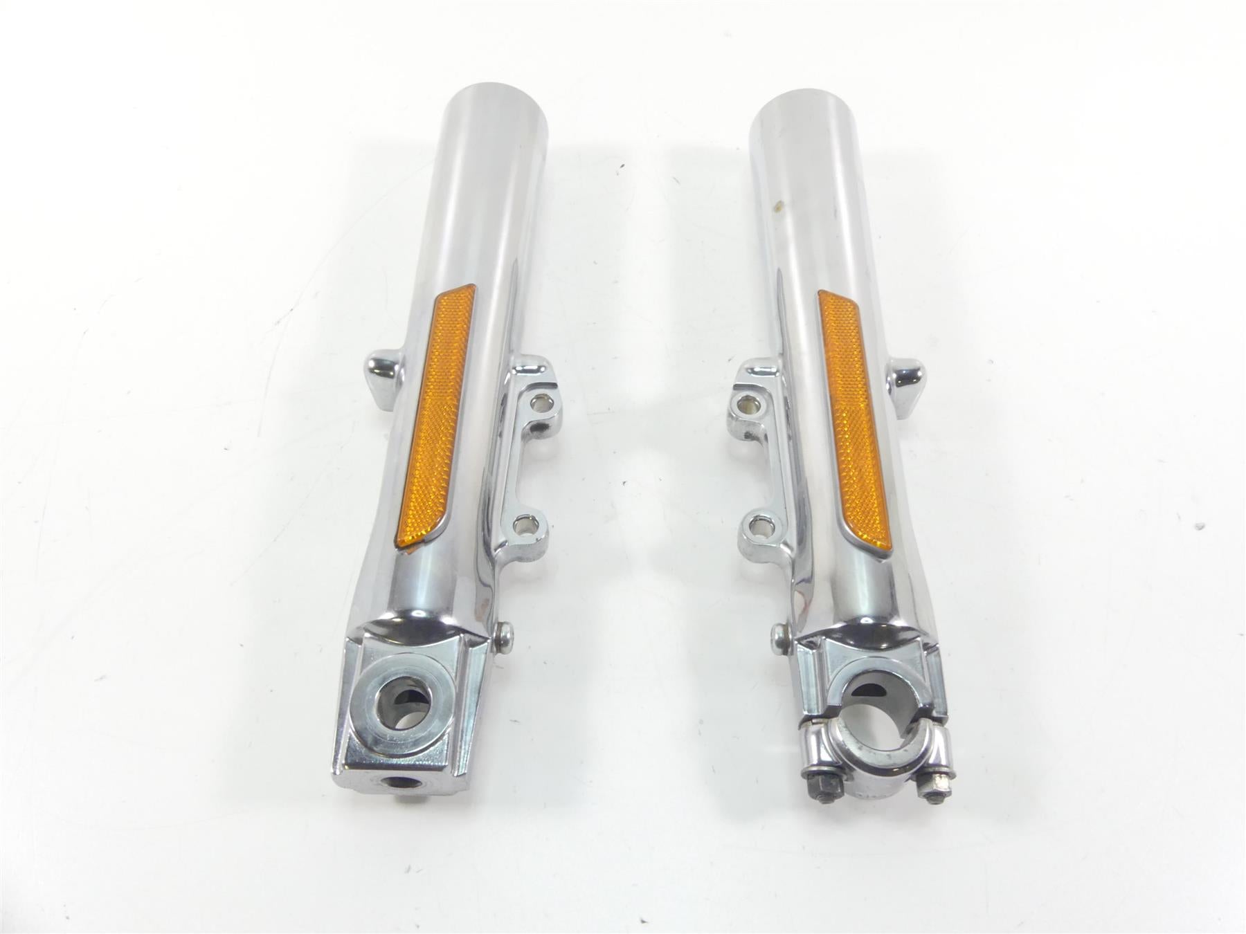 2009 Harley FLHTCU SE4 CVO E-Glide Chrome Front Fork Lower Tube Set 45500169 {{ shop.shopifyCountryName }} - Mototech271