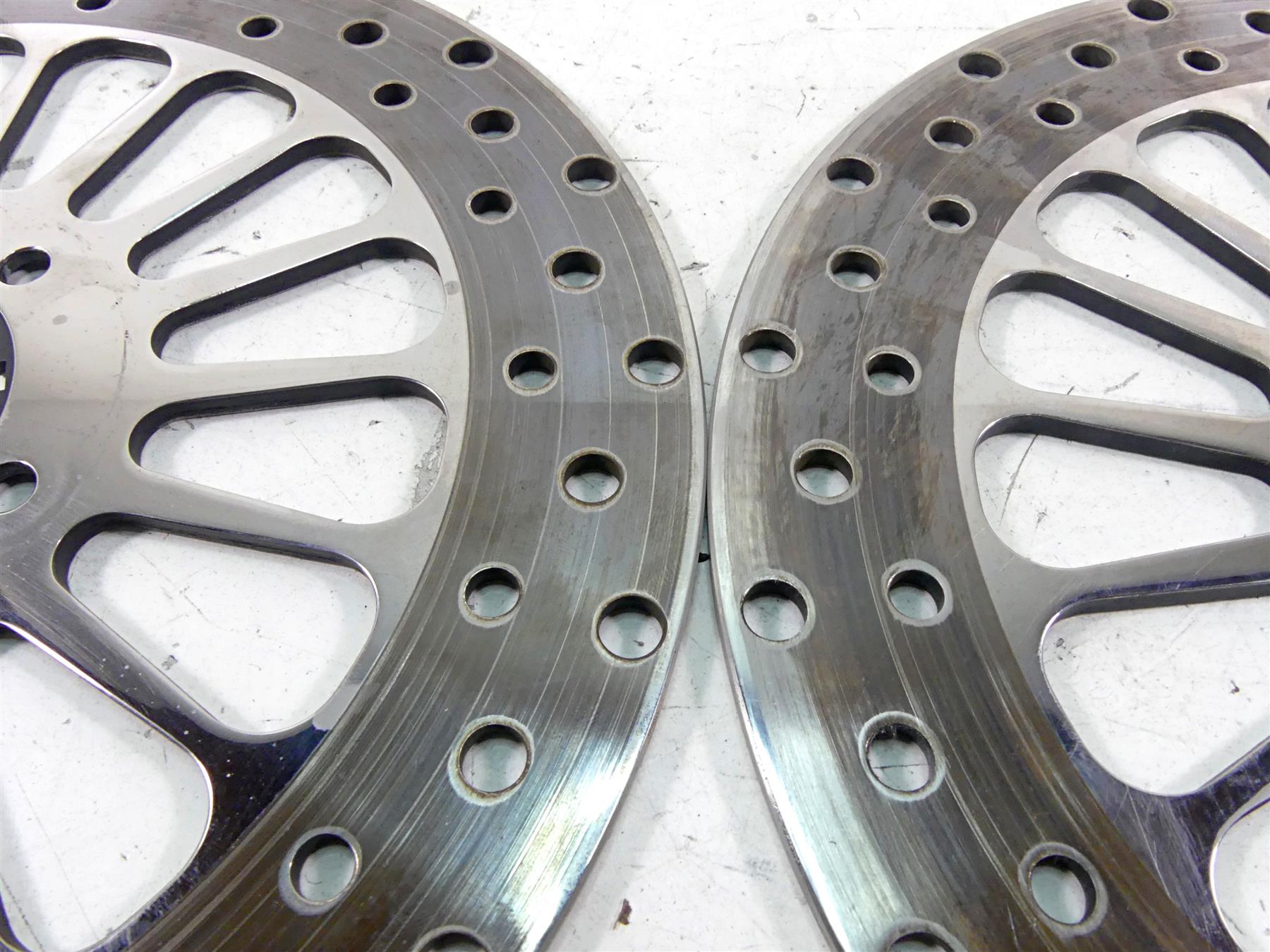 2002 Harley Touring FLHTC Electra Glide Front Chrome Brake Rotor Disc Set {{ shop.shopifyCountryName }} - Mototech271