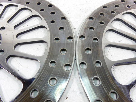 2002 Harley Touring FLHTC Electra Glide Front Chrome Brake Rotor Disc Set {{ shop.shopifyCountryName }} - Mototech271
