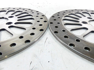 2002 Harley Touring FLHTC Electra Glide Front Chrome Brake Rotor Disc Set