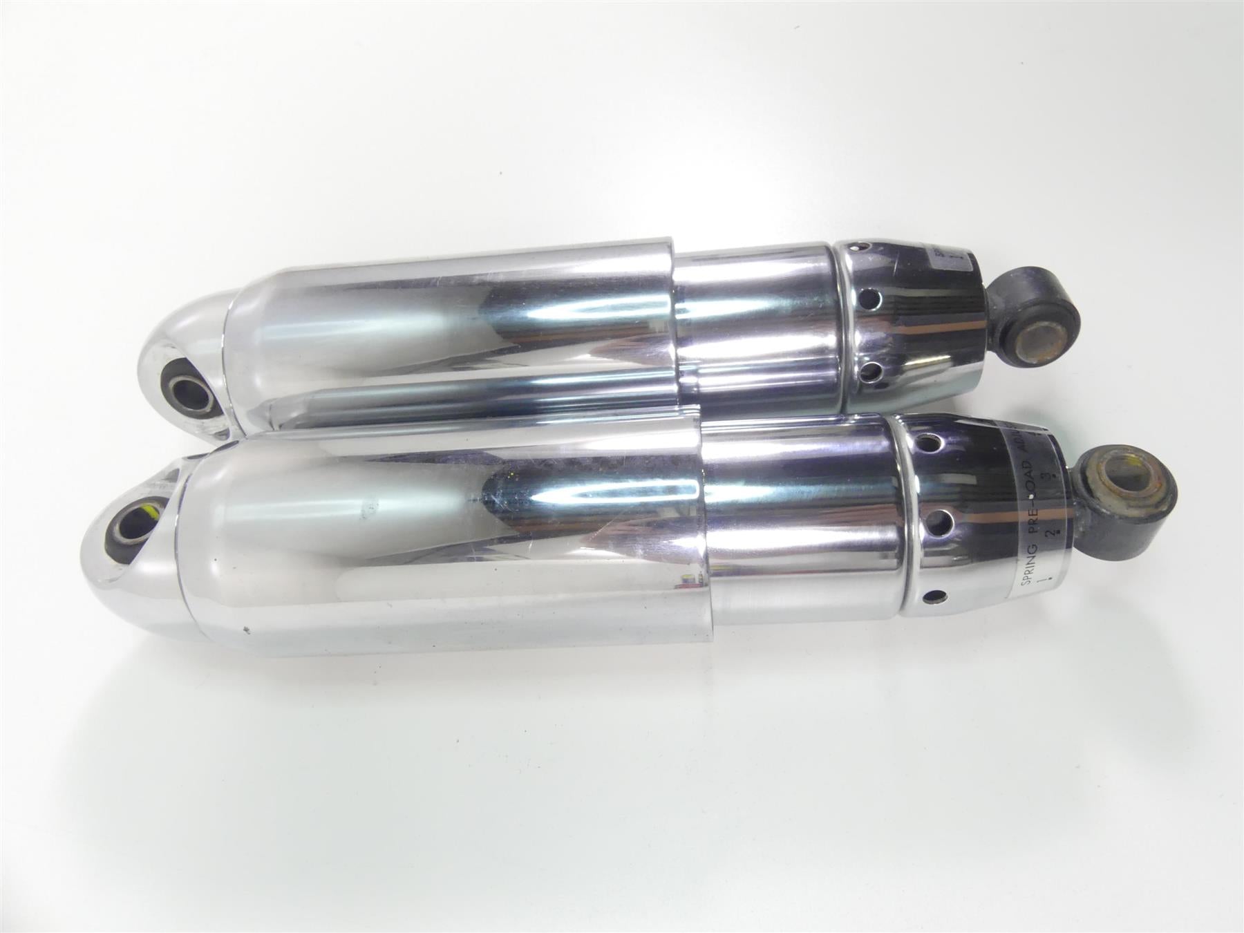 2009 Harley Dyna FXDF SE CVO Fat Bob Rear 12" Chrome Shock Damper Set 54608-04 {{ shop.shopifyCountryName }} - Mototech271