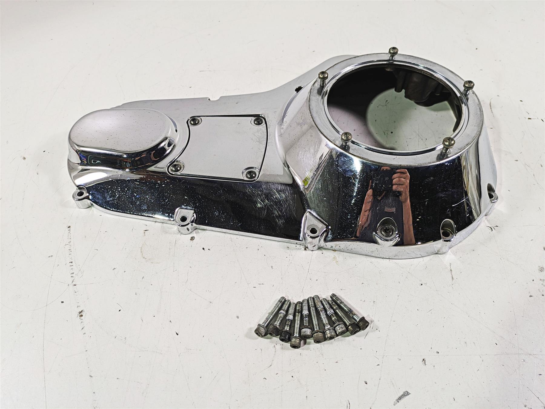2003 Harley Touring FLHTCUI 100TH E-Glide Outer Primary Clutch Cover 60685-99 {{ shop.shopifyCountryName }} - Mototech271