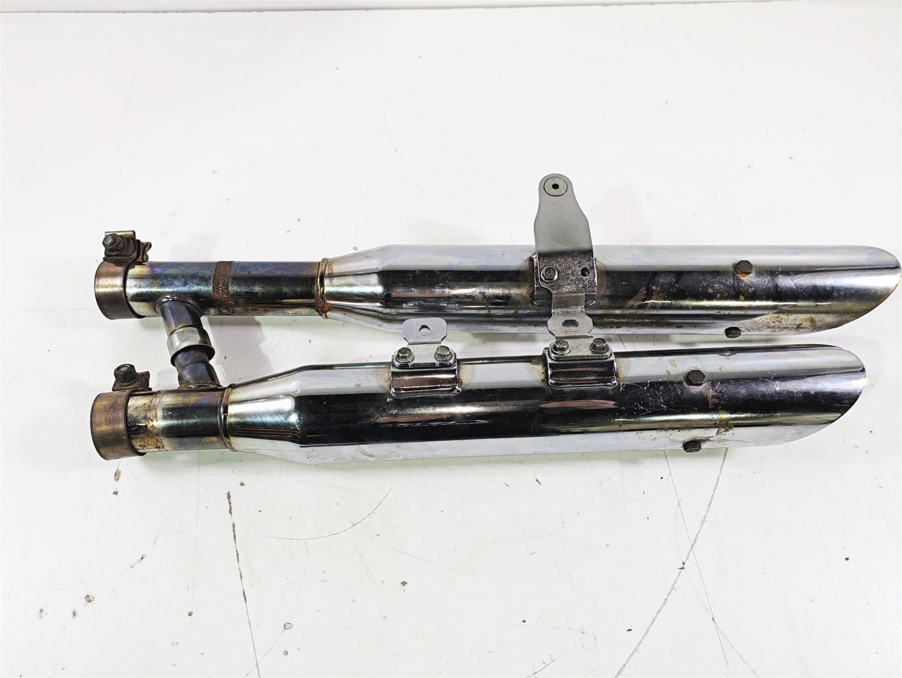 2004 Harley Softail FLSTF Fat Boy Screamin Eagle Slash Cut Exhaust Set 80445-03 {{ shop.shopifyCountryName }} - Mototech271