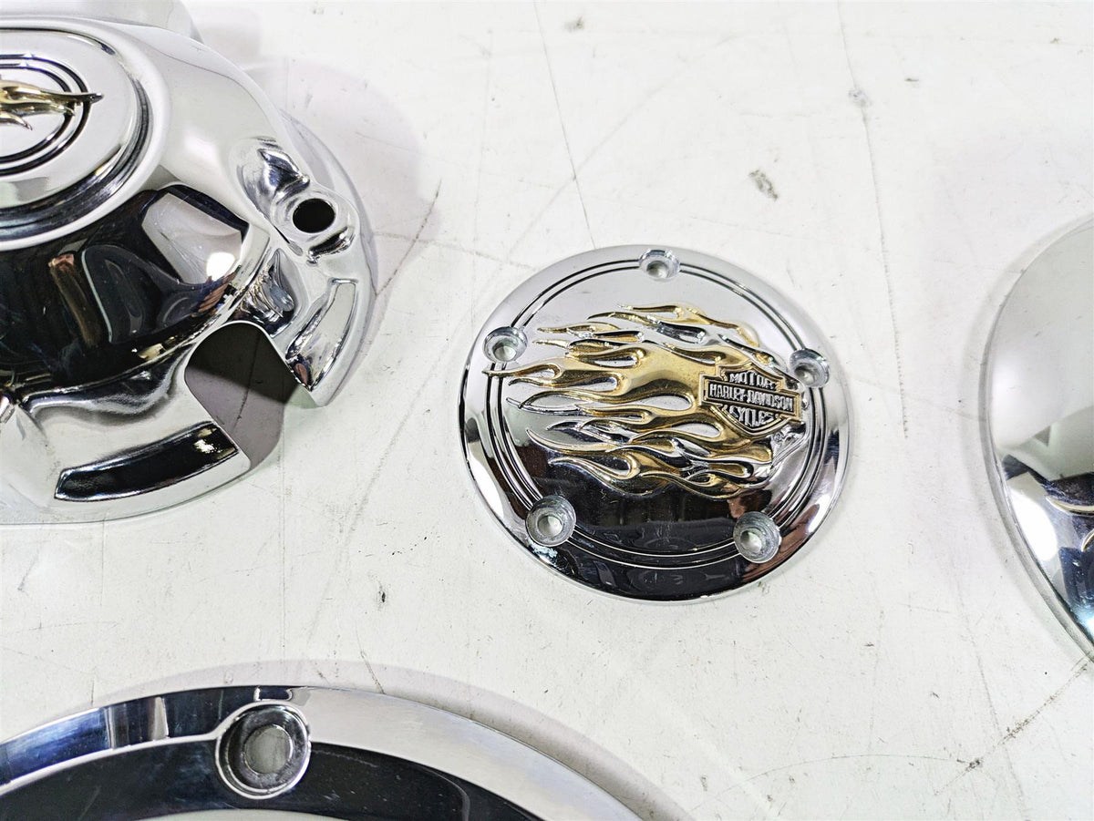 2015 Harley Touring FLHTKL E -Glide Low Gold Flames Chrome Cover Set 61319-09 {{ shop.shopifyCountryName }} - Mototech271