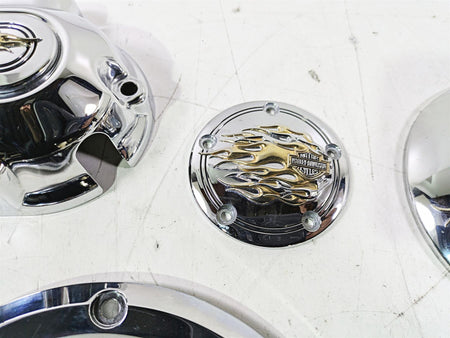 2015 Harley Touring FLHTKL E -Glide Low Gold Flames Chrome Cover Set 61319-09 {{ shop.shopifyCountryName }} - Mototech271