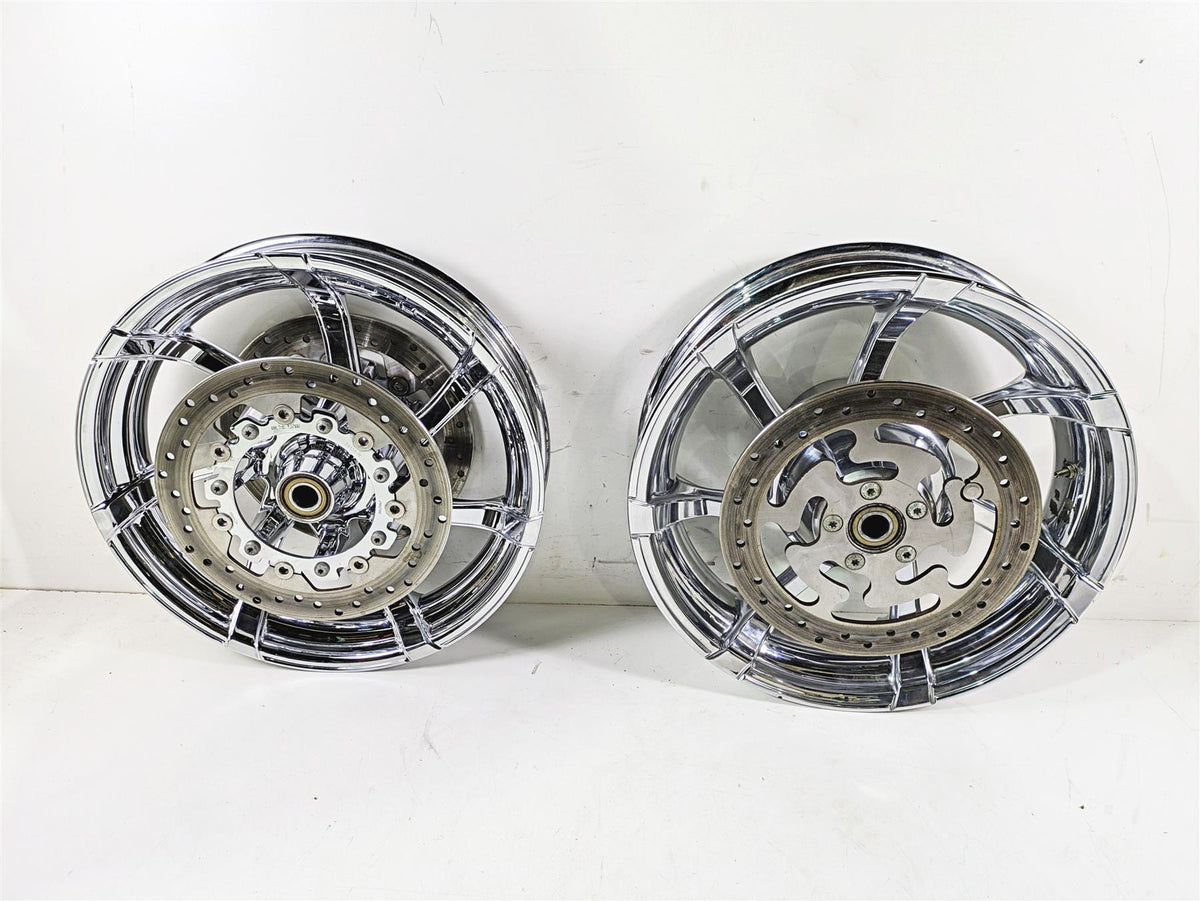 2011 Harley Touring CVO E-Glide Front Rear Agitator Chrome Wheel Set 47957-10 {{ shop.shopifyCountryName }} - Mototech271