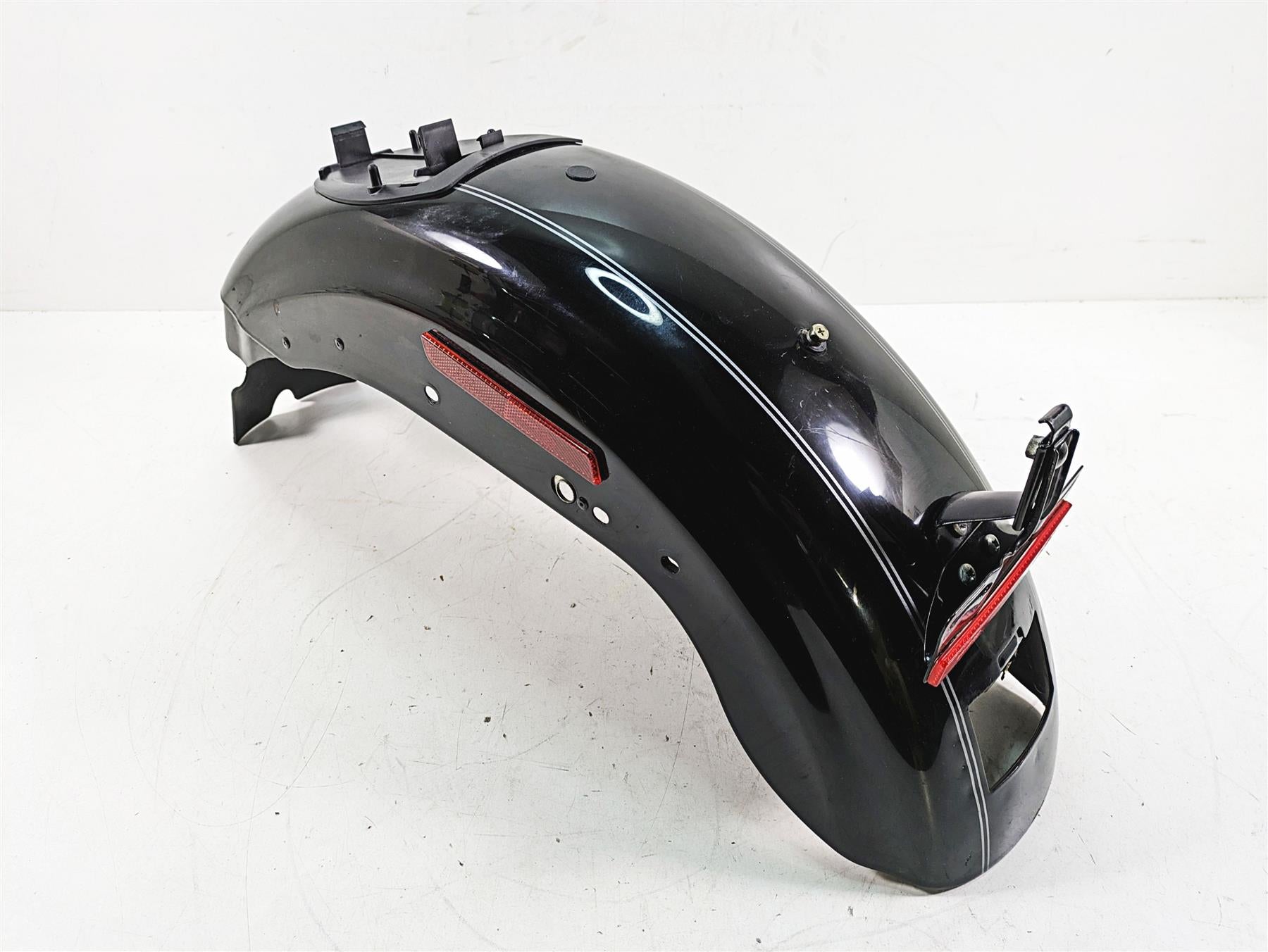 2007 Harley Sportster XL1200 C Rear Fender Vivid Black Silver Stripe 59847-10 {{ shop.shopifyCountryName }} - Mototech271