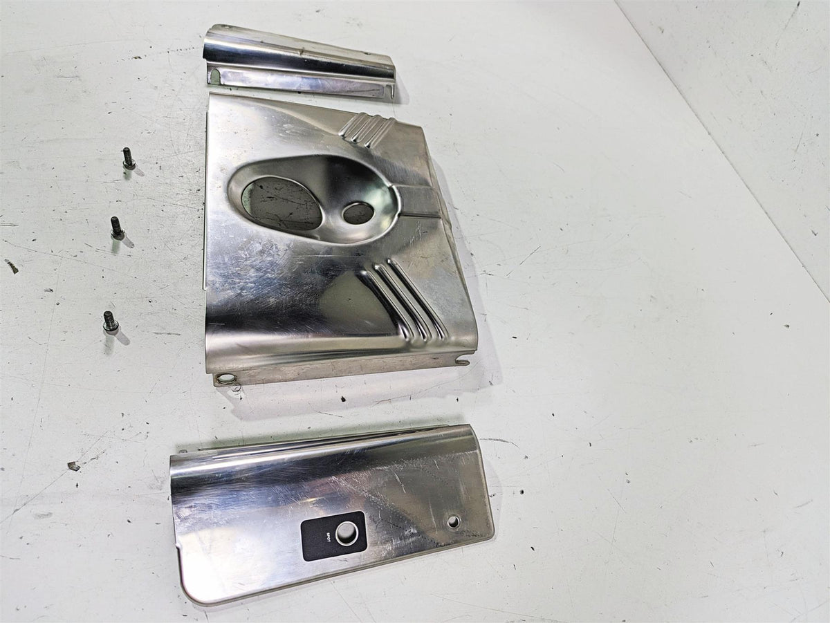 2002 Harley FLSTC Softail Heritage Stainless Lamp Headlight Cover Set 67808-86 {{ shop.shopifyCountryName }} - Mototech271