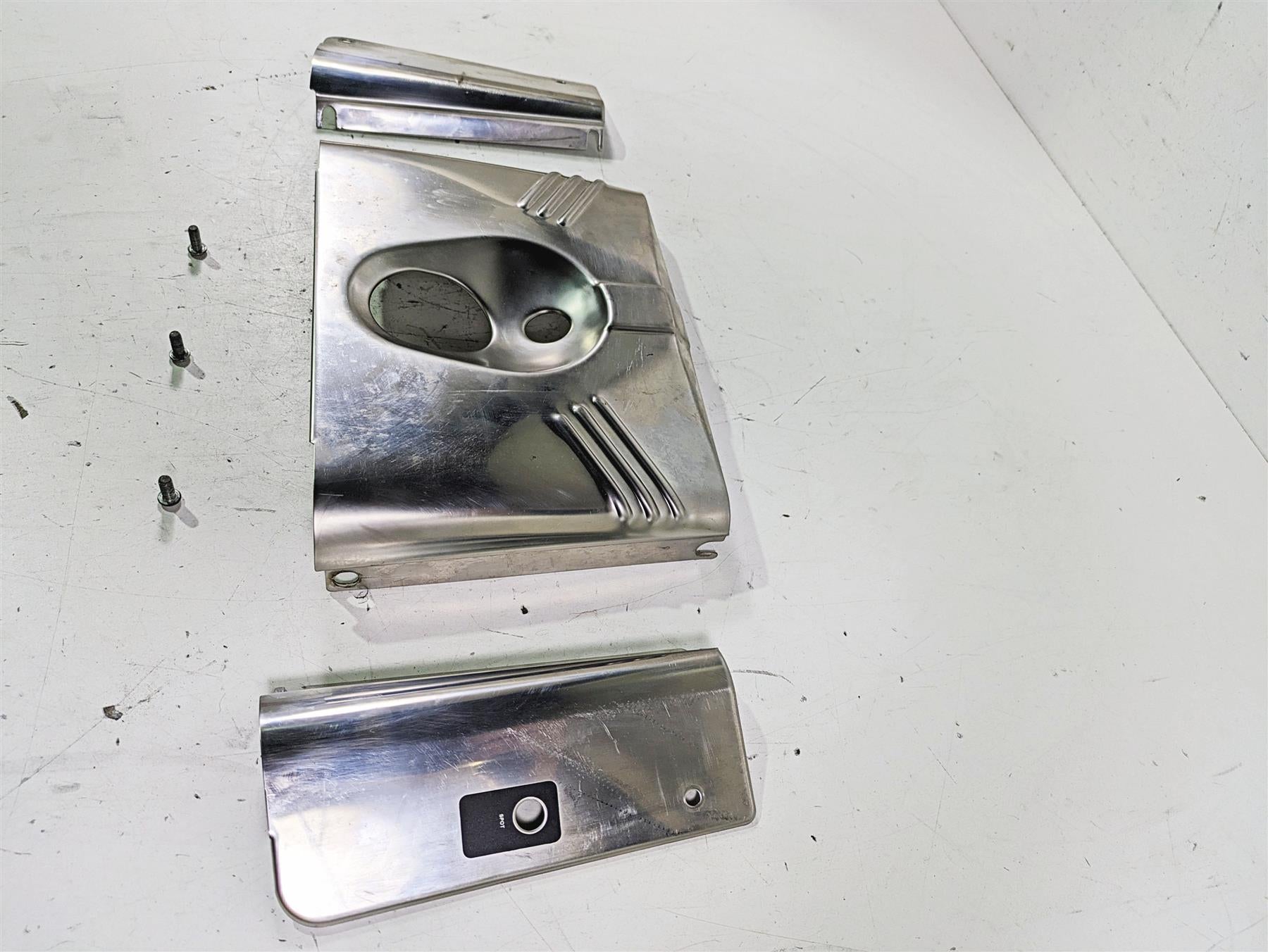 2002 Harley FLSTC Softail Heritage Stainless Lamp Headlight Cover Set 67808-86 {{ shop.shopifyCountryName }} - Mototech271