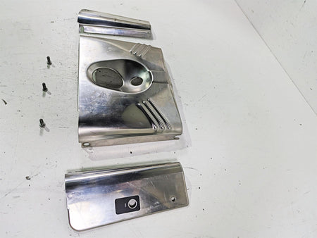 2002 Harley FLSTC Softail Heritage Stainless Lamp Headlight Cover Set 67808-86 {{ shop.shopifyCountryName }} - Mototech271