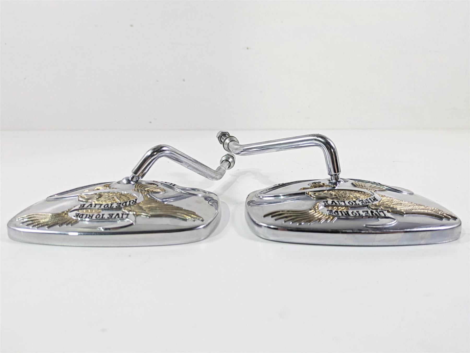 1999 Harley Touring FLHTCUI E-Glide Live to Ride Chrome Short Mirrors 91875-88A {{ shop.shopifyCountryName }} - Mototech271
