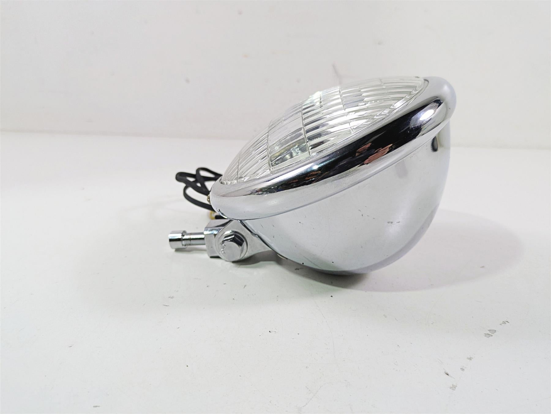 2008 Ultima Motorcycles Fat Bastard Round Chrome Headlight & Mount {{ shop.shopifyCountryName }} - Mototech271