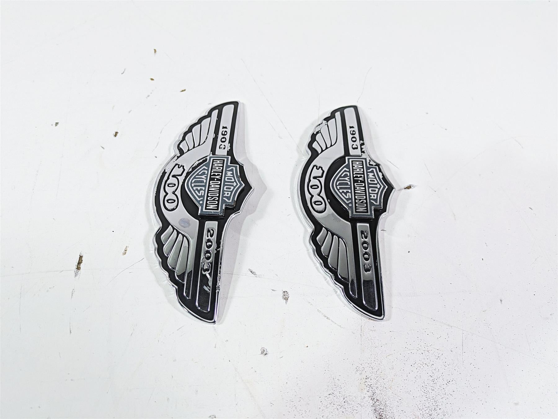 2003 Harley Dyna FXDL Low Rider 100TH Tank Emblems Badges 62230-03A 62231-03A {{ shop.shopifyCountryName }} - Mototech271