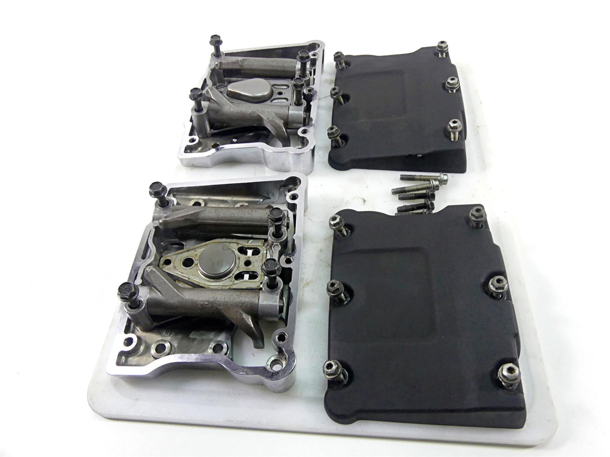 2017 Harley Dyna FXDB Street Bob Black Rocker Box Valve Cover Set 17571-99 {{ shop.shopifyCountryName }} - Mototech271