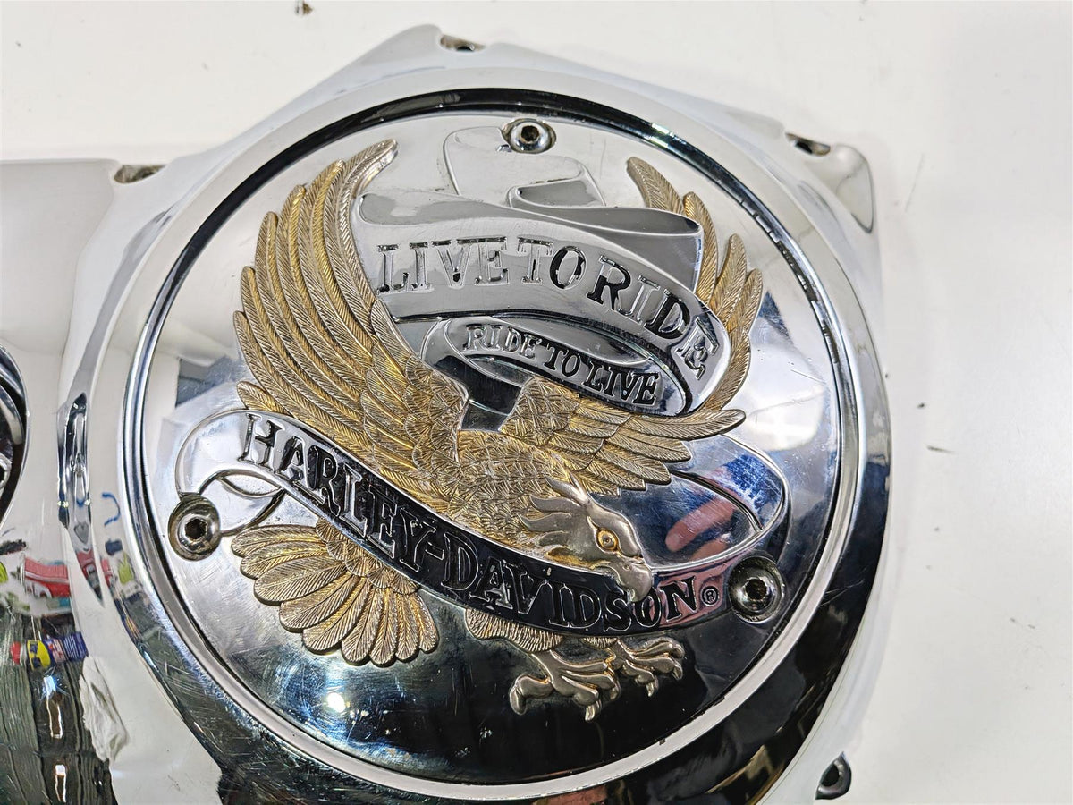 1996 Harley FLSTC Softail Heritage Chrome Outer Primary Clutch Cover 60506-95 {{ shop.shopifyCountryName }} - Mototech271