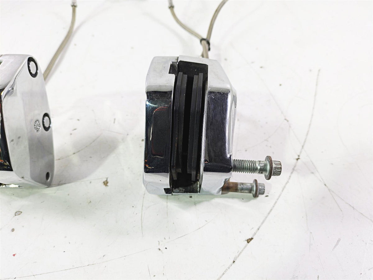 2007 Harley Touring FLHTCU SE CVO E-Glide Front Chrome Brake Caliper Set 4381-99 {{ shop.shopifyCountryName }} - Mototech271