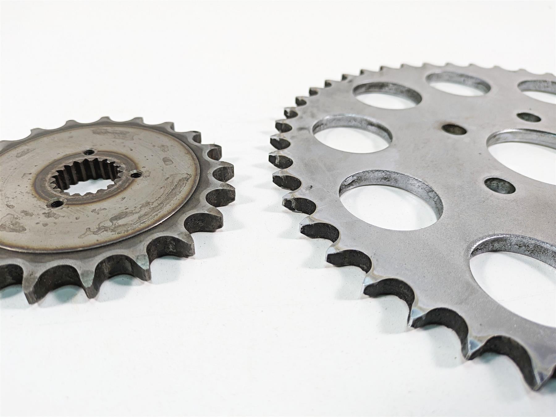 1986 Harley Sportster XLH 883 Front & Rear Drive Sprocket Set 35208-84 41470-86 {{ shop.shopifyCountryName }} - Mototech271