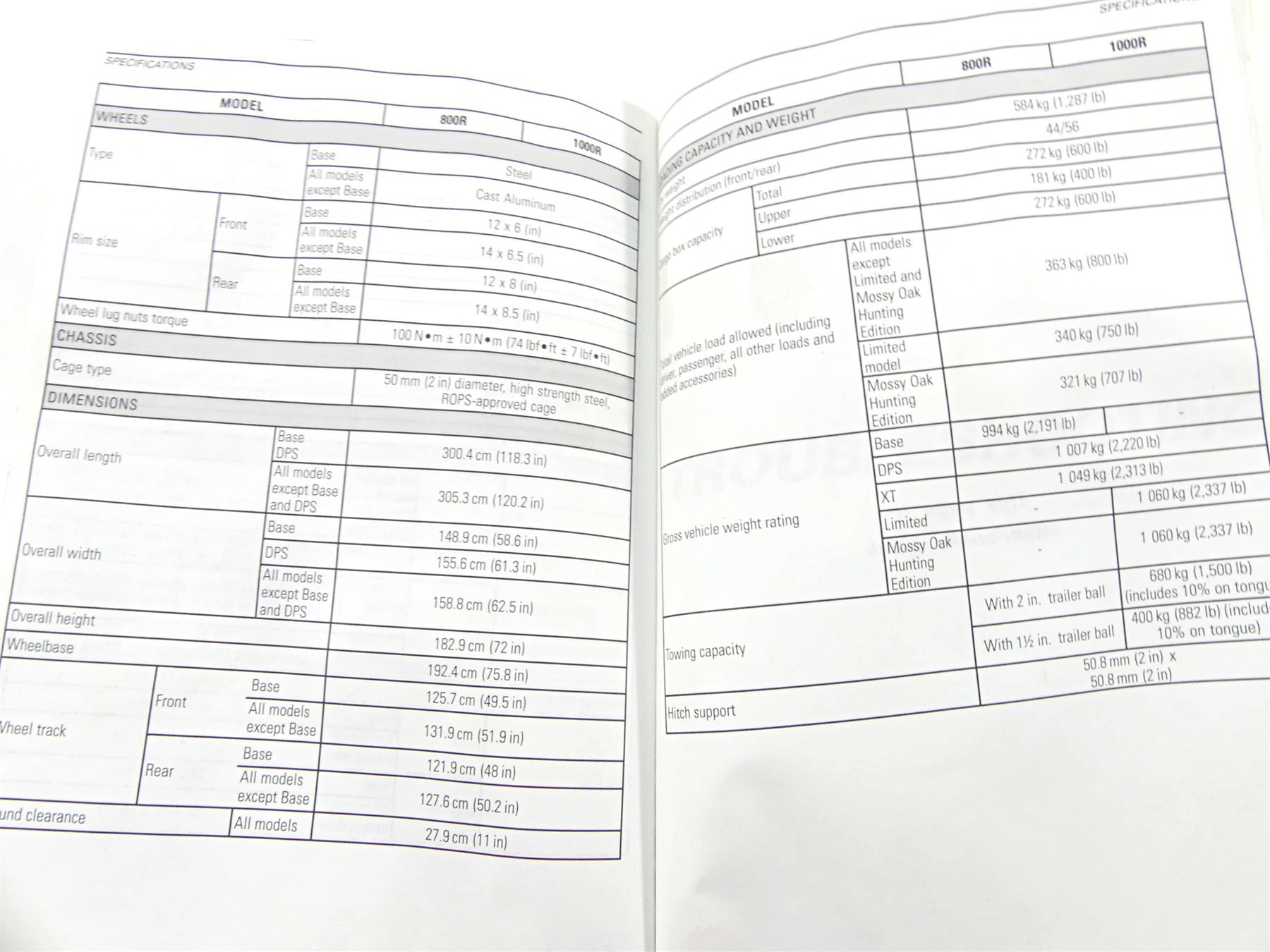 2018 Can Am Commander 1000R XT Owners Manual Booklet 219001777 {{ shop.shopifyCountryName }} - Mototech271
