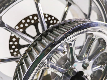 2004 Big Dog Chopper Straight Billet Rear Wheel Rim & Pulley 8.5x18 65T Pulley {{ shop.shopifyCountryName }} - Mototech271