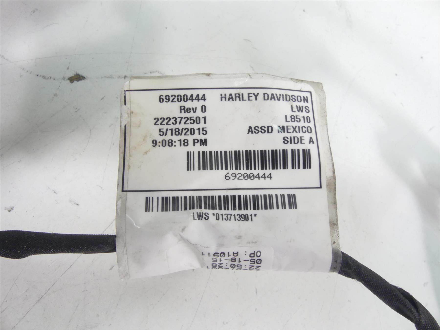 2015 Harley FXDF Dyna Fat Bob Main Wiring Harness Loom - Non Abs 71072-12A {{ shop.shopifyCountryName }} - Mototech271