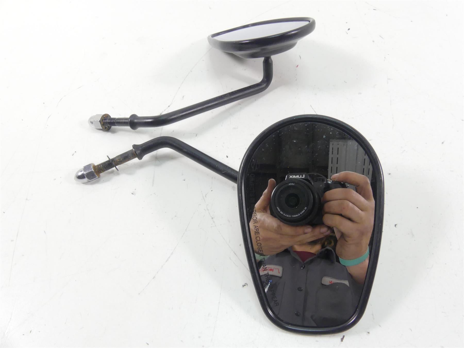 2010 Harley FXDWG Dyna Wide Glide Black Rear View Mirror Set 91909-03B 91910-03B {{ shop.shopifyCountryName }} - Mototech271