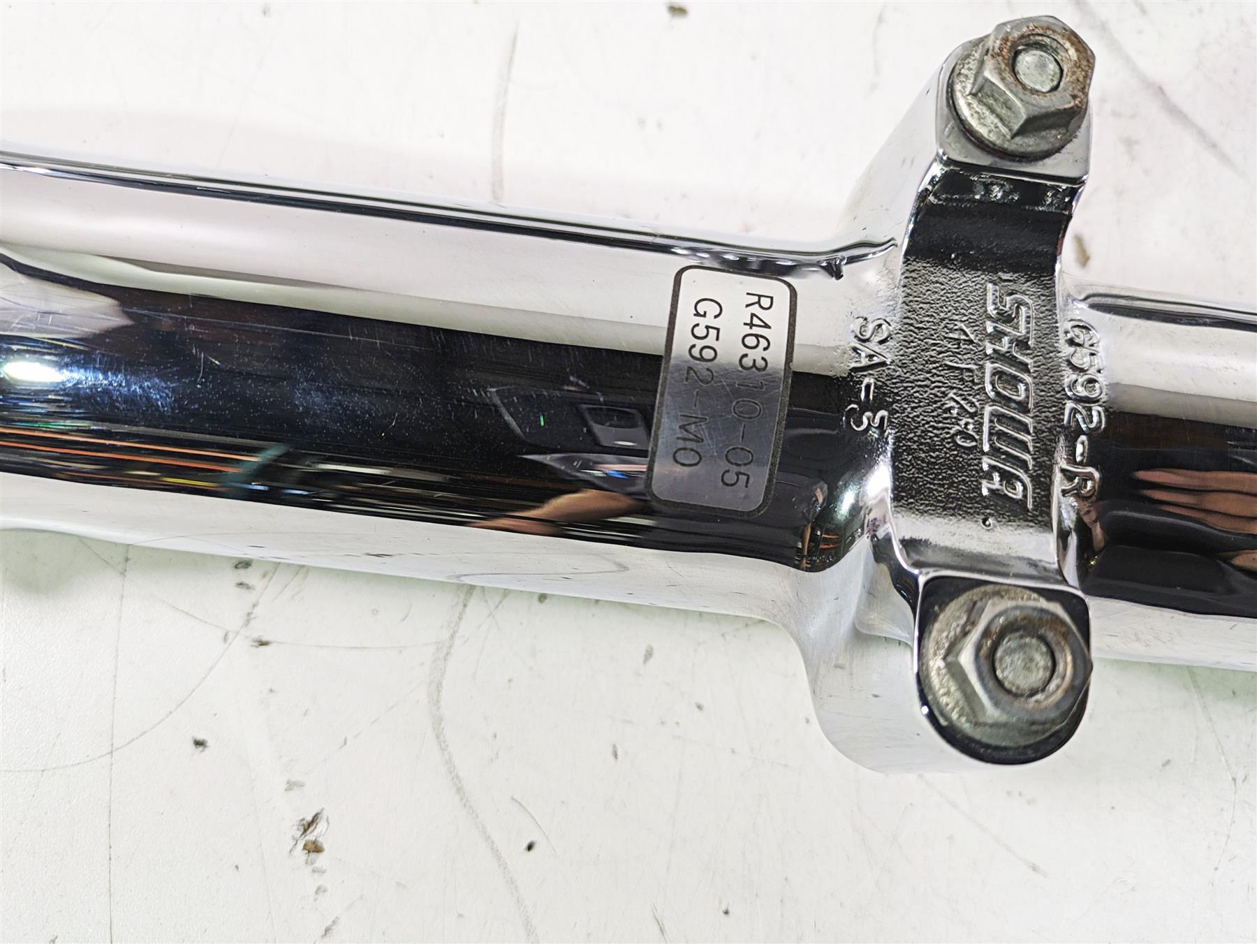 2005 Harley Softail FLSTFSE CVO Fat Boy Straight Chrome Front Fork Set 46310-05 {{ shop.shopifyCountryName }} - Mototech271