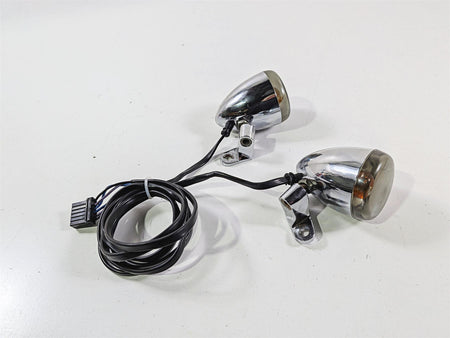 2005 Harley Softail FLSTFSE CVO Fat Boy Chrome Front Blinker Turn Signal Set 68614-03-Mototech271