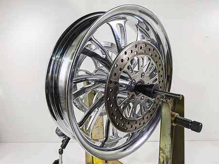 2007 Harley Touring Glide Twisted Vortex Style Chrome Front Rear Wheel Rim 21" & 18" {{ shop.shopifyCountryName }} - Mototech271