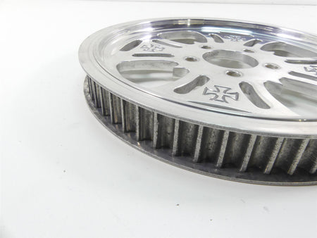 1999 Harley FXSTS Softail Springer Rear Chrome Cross Drive Pulley 65T 1 1/8" {{ shop.shopifyCountryName }} - Mototech271