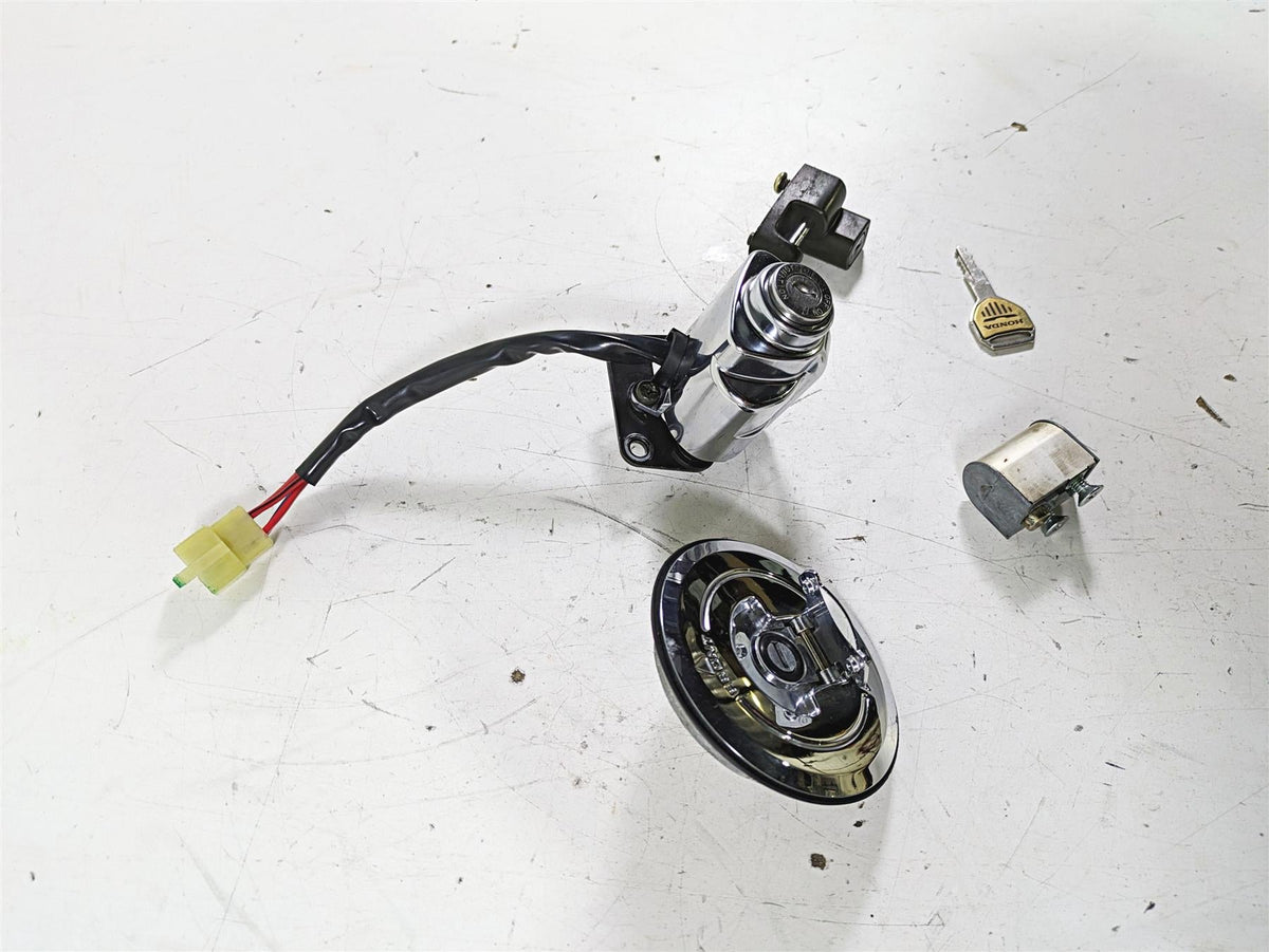 2002 Honda VTX1800 Retro Ignition Switch Steering Key Lock Cap Set 35110-MR1-000 {{ shop.shopifyCountryName }} - Mototech271