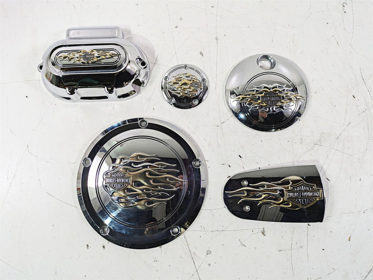2015 Harley Touring FLHTKL E -Glide Low Gold Flames Chrome Cover Set 61319-09 {{ shop.shopifyCountryName }} - Mototech271