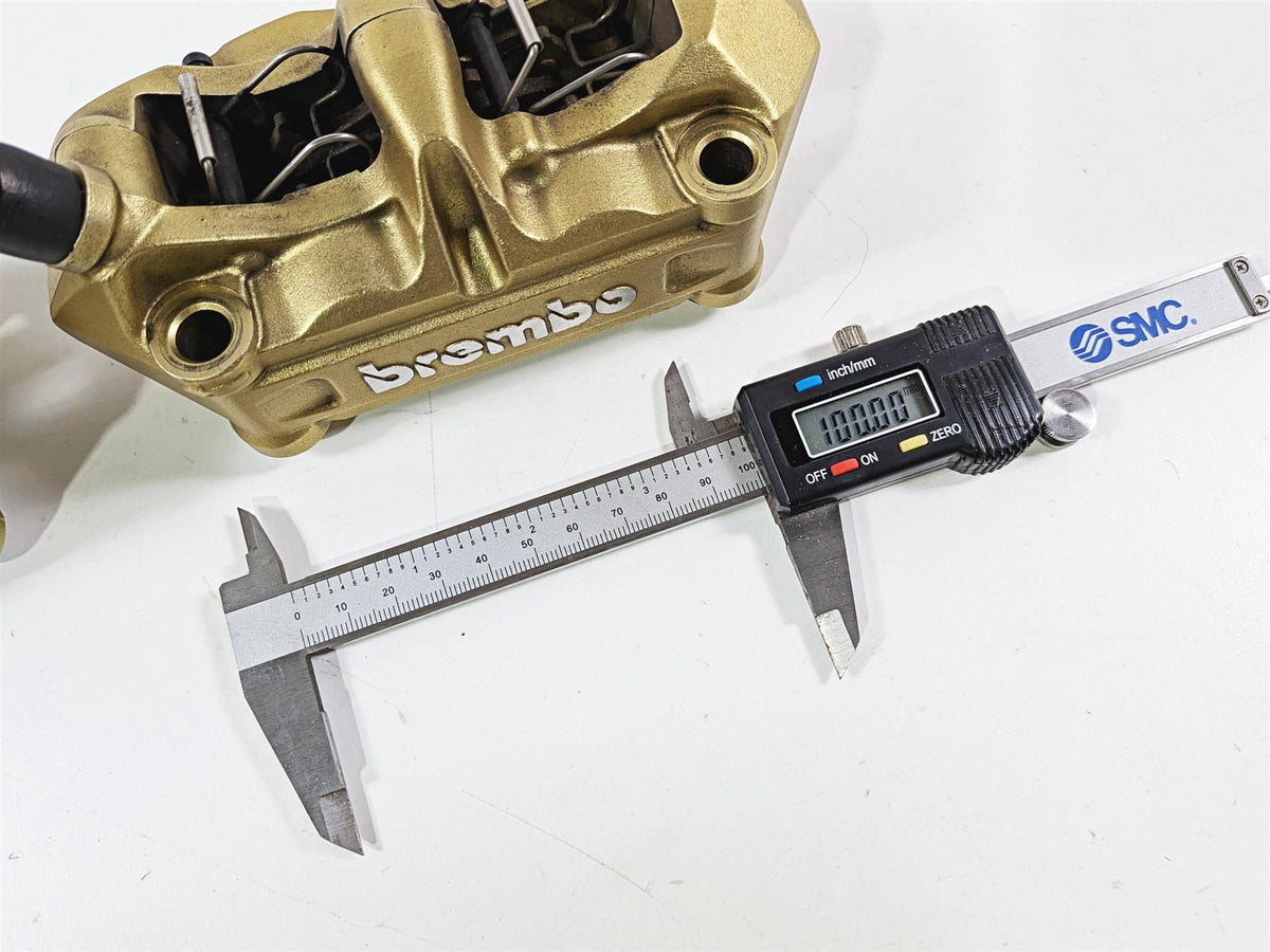 2007 Mv Agusta F4 1000R 312 Brembo 100mm Gold Front Brake Caliper Set 8000A6415-Mototech271