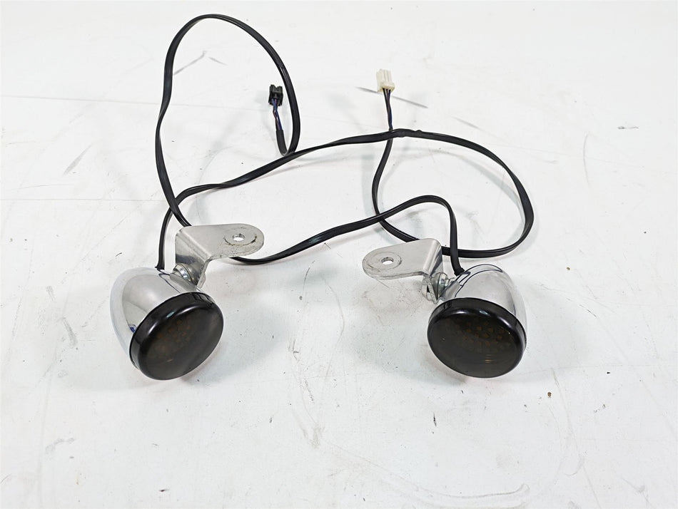 2012 Harley FLD Dyna Switchback Front Led Turn Signal Smoke Blinker Set 68972-00 {{ shop.shopifyCountryName }} - Mototech271