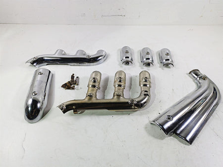 2006 Triumph Rocket 3 Exhaust Chrome Heat Shield Cover Set T2208512 {{ shop.shopifyCountryName }} - Mototech271