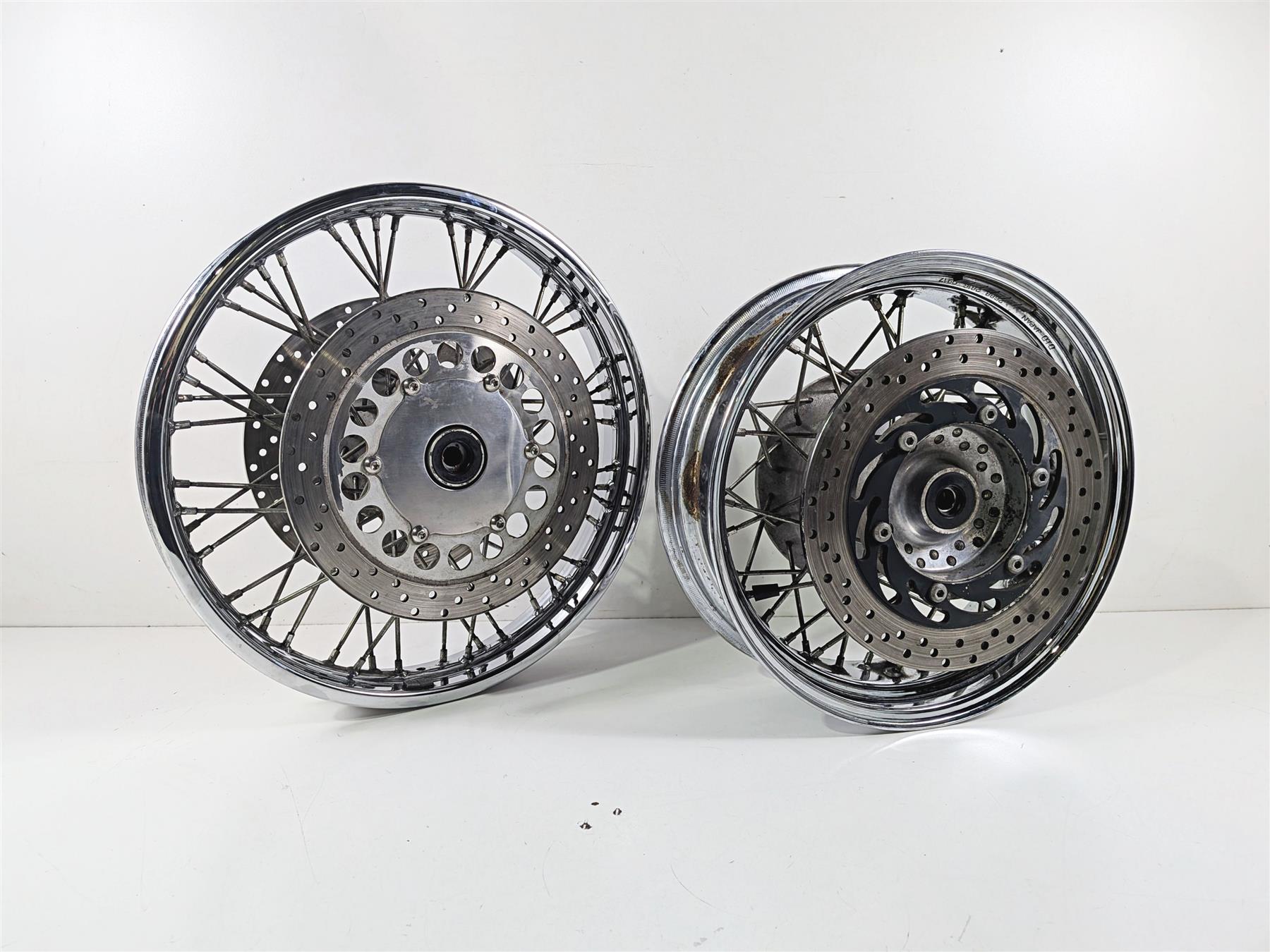 2007 Yamaha XVS1100 V-Star Custom 18x2.15 15x4.5 Front Rear Spoke Wheel Rim Set 94421-18614 {{ shop.shopifyCountryName }} - Mototech271