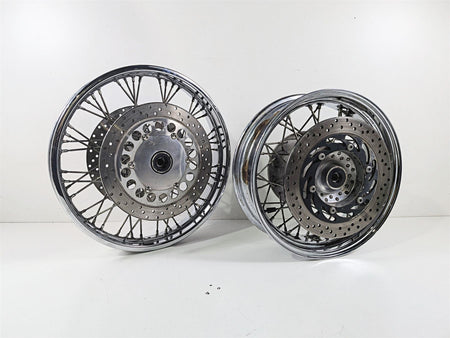 2007 Yamaha XVS1100 V-Star Custom 18x2.15 15x4.5 Front Rear Spoke Wheel Rim Set 94421-18614 {{ shop.shopifyCountryName }} - Mototech271