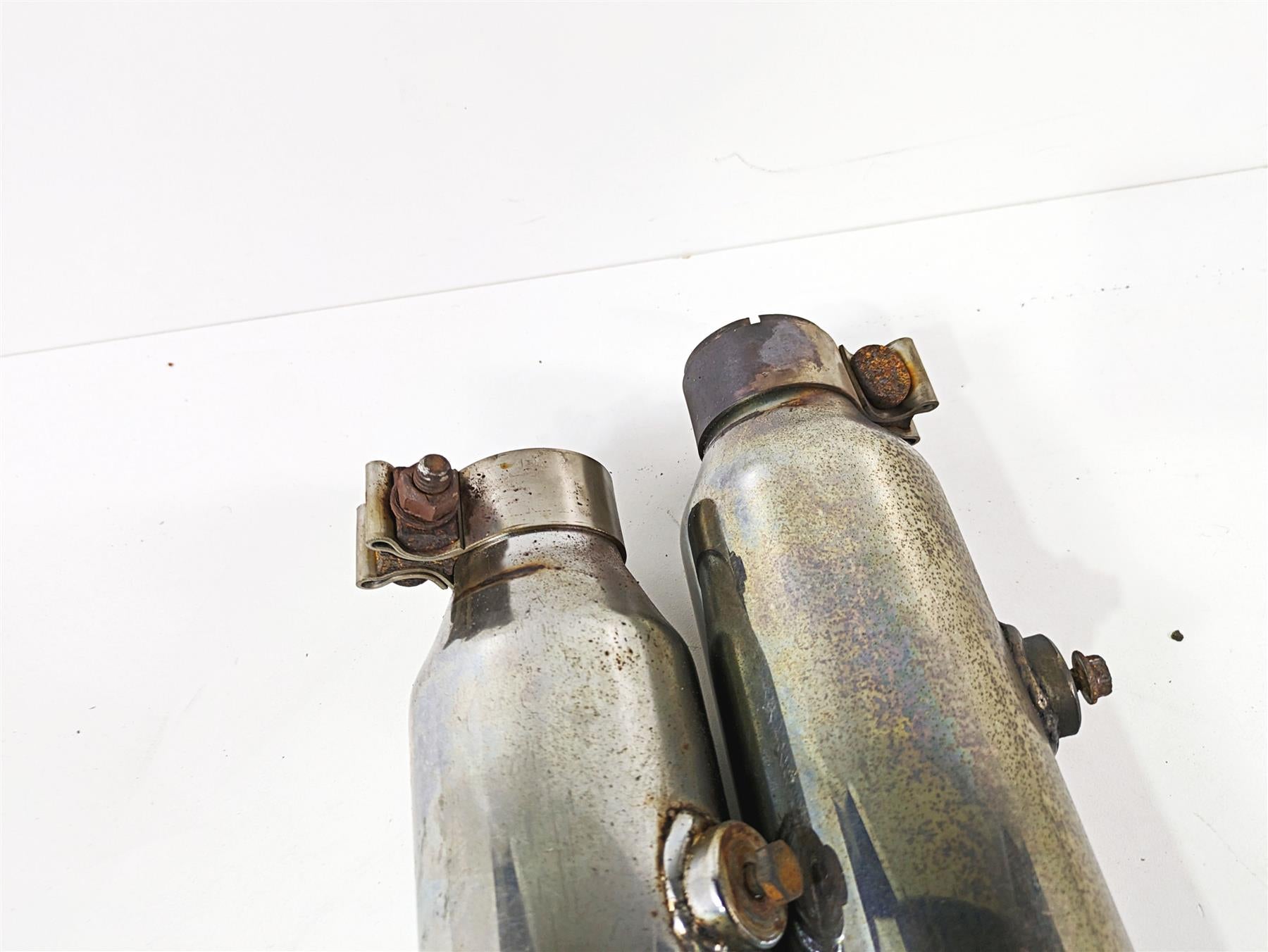 2008 Harley FLSTC Softail Heritage Slip On Slash Cut Exhaust Muffler Set - Read {{ shop.shopifyCountryName }} - Mototech271