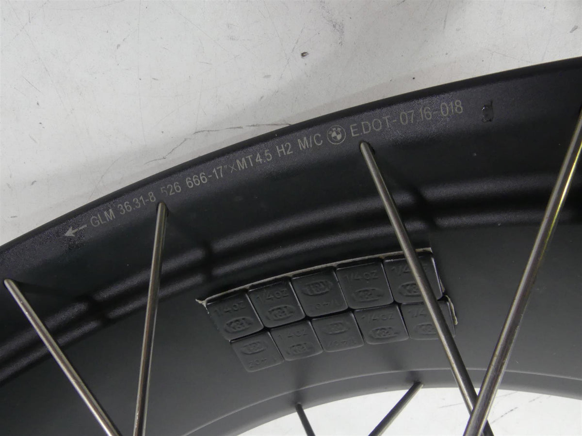 2017 BMW R1200GS GSW K50 Straight Rear 17x4.5 Spoke Wheel Rim 36318526651 {{ shop.shopifyCountryName }} - Mototech271