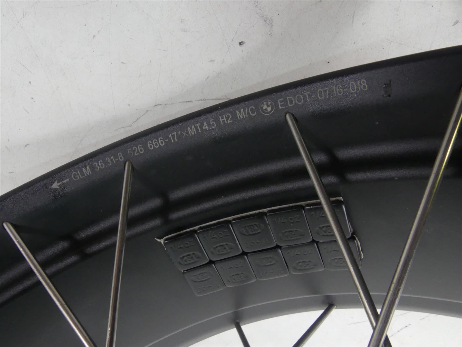 2017 BMW R1200GS GSW K50 Straight Rear 17x4.5 Spoke Wheel Rim 36318526651 {{ shop.shopifyCountryName }} - Mototech271
