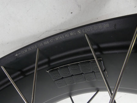 2017 BMW R1200GS GSW K50 Straight Rear 17x4.5 Spoke Wheel Rim 36318526651 {{ shop.shopifyCountryName }} - Mototech271