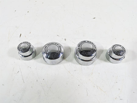 2003 Harley Dyna FXDL Low Rider 100TH Front Rear Chrome Axle Nut Cover Set {{ shop.shopifyCountryName }} - Mototech271