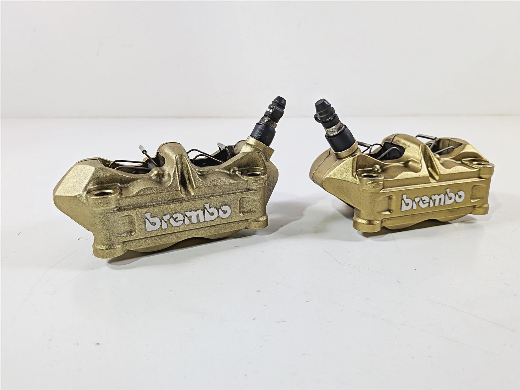 2007 Mv Agusta F4 1000R 312 Brembo 100mm Gold Front Brake Caliper Set 8000A6415-Mototech271