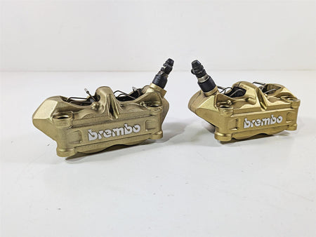 2007 Mv Agusta F4 1000R 312 Brembo 100mm Gold Front Brake Caliper Set 8000A6415-Mototech271