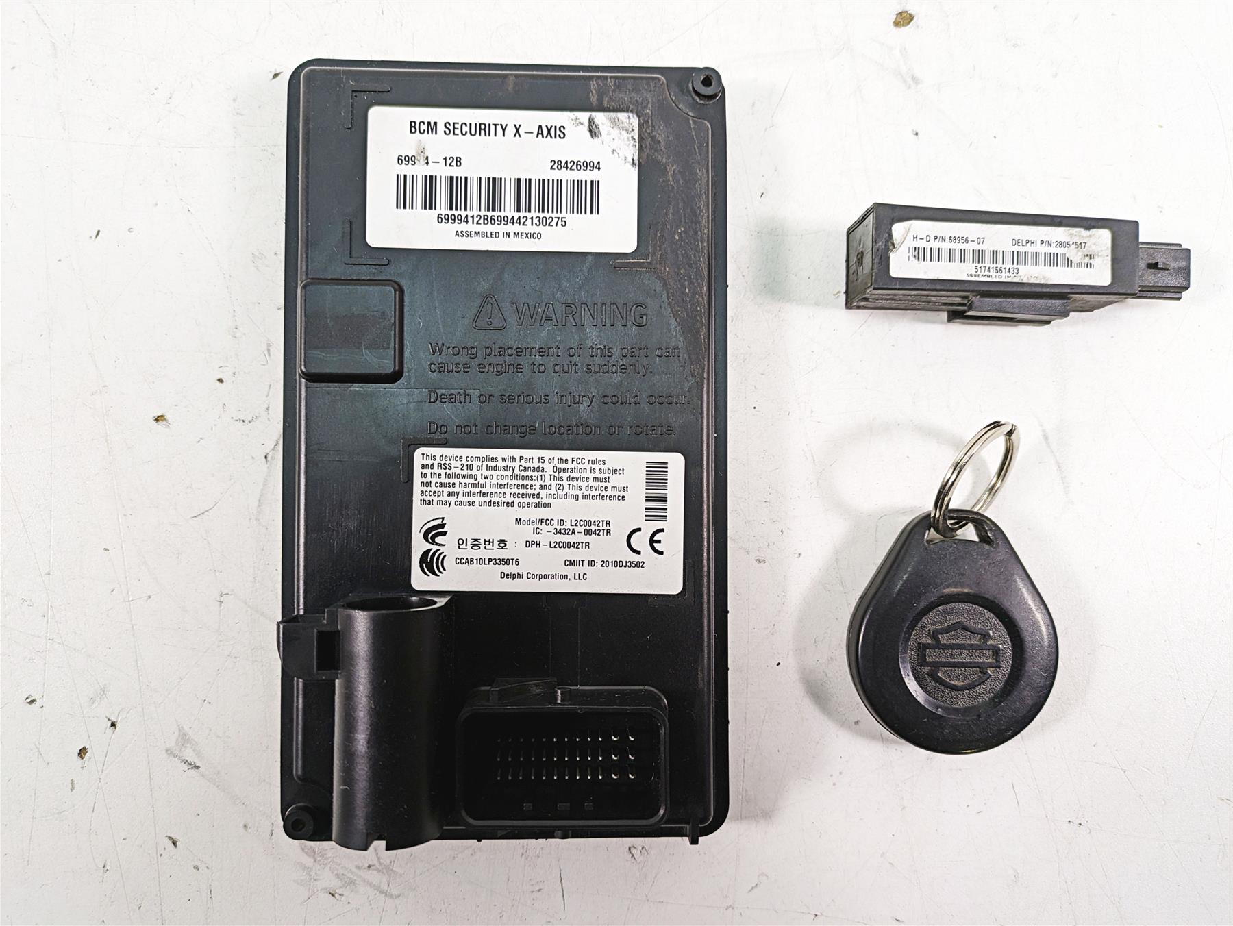 2015 Harley FXDL Dyna Low Rider Bcm Security X-Axis Module & Fob