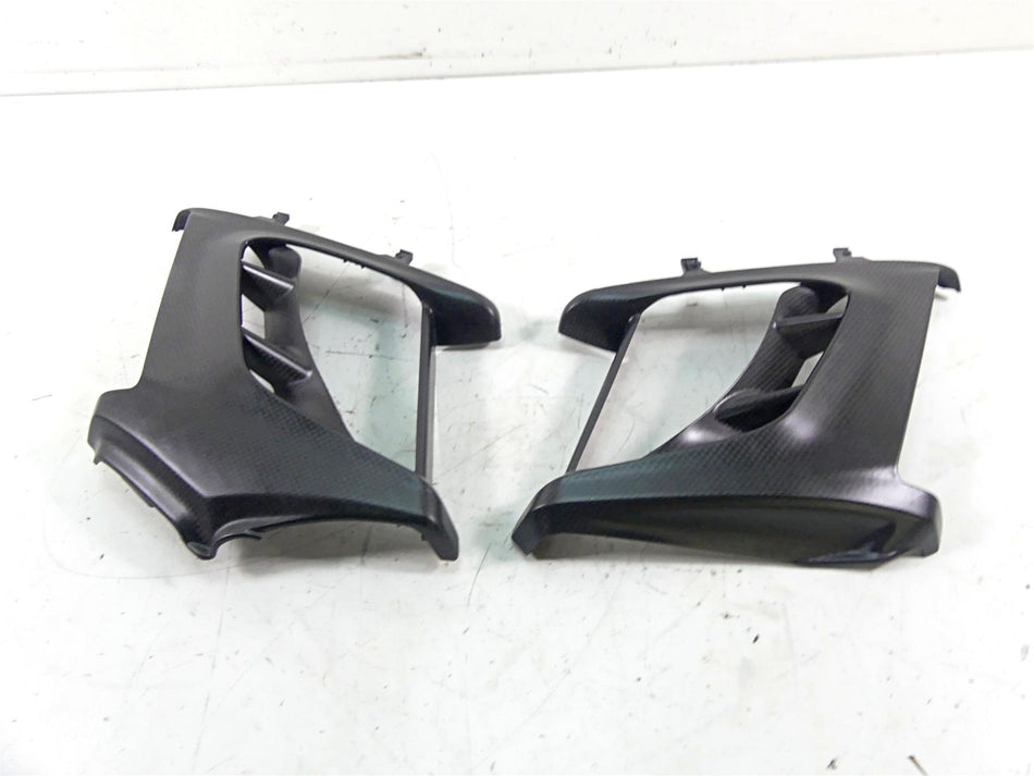 2013 Ducati Diavel Red Carbon Fiber Radiator Shroud Cover Set 48013731A {{ shop.shopifyCountryName }} - Mototech271
