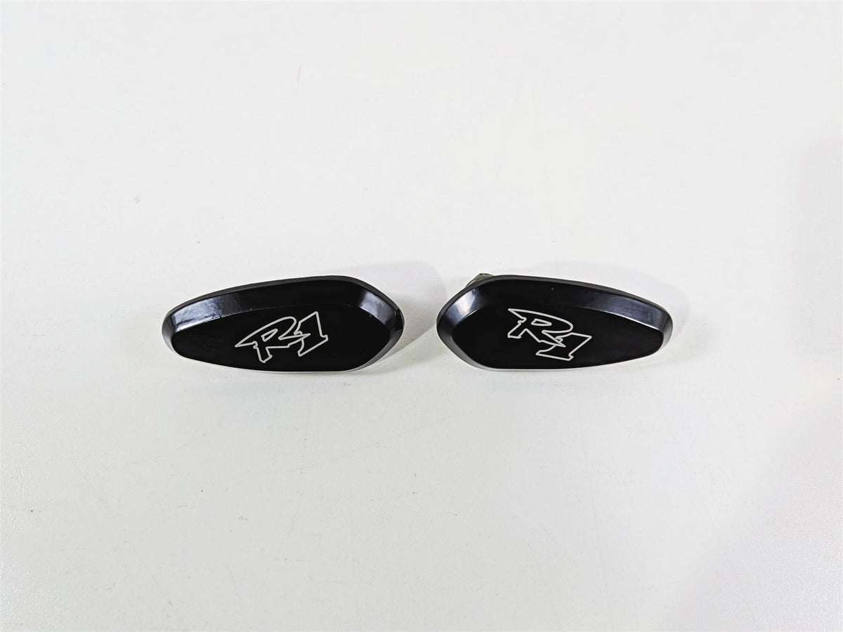 2008 Yamaha YZF R1 RN19 Aftermarket Black Mirror Delete Caps {{ shop.shopifyCountryName }} - Mototech271