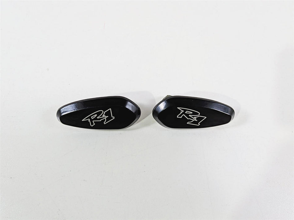 2008 Yamaha YZF R1 RN19 Aftermarket Black Mirror Delete Caps {{ shop.shopifyCountryName }} - Mototech271